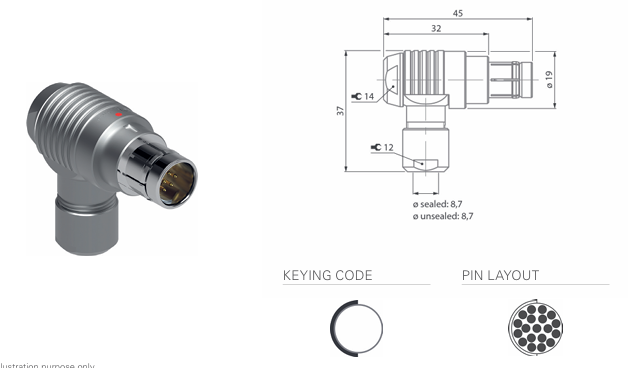 Fischer Connectors接線端子WSO 104 Z092-150-3H+電纜安裝式直角插頭 Fischer Connectors接線端子WSO 104 Z092-150-3H+電纜安裝式直角插頭